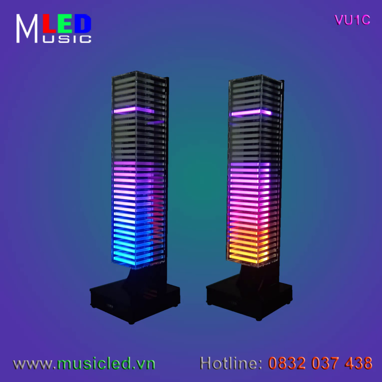 Đôi đèn Music LED nháy theo âm lượng nhạc cỡ nhỏ (VU1C)