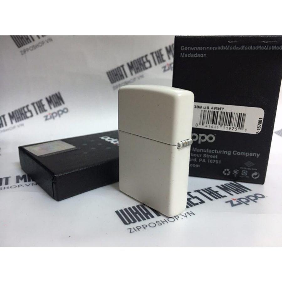 Bật Lửa Zippo Us Army Star White Matte Chính Hãng Usa