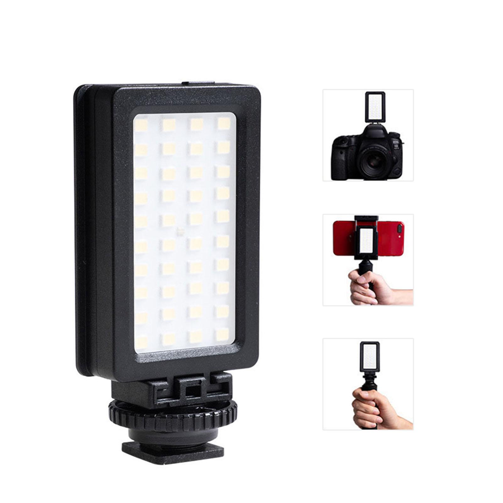 LED Video Light 5600K Dimmable LED Panel Portable Phone SLR Fill Light Built-In Rechargeable Battery with Hot Shoe