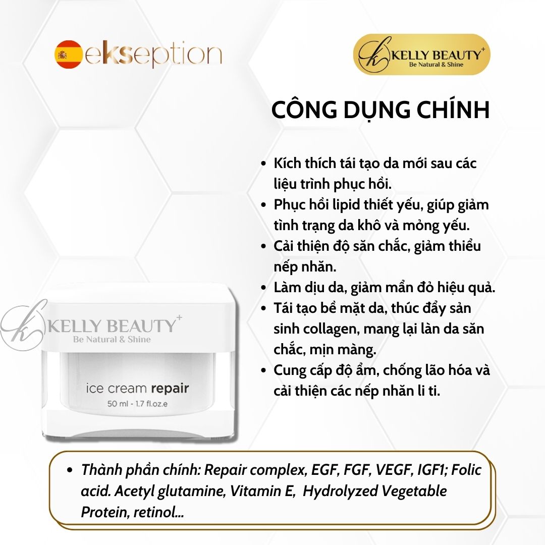 Kem Dưỡng Phục Hồi Trẻ Hóa Da ekseption Ice Cream Repair | Kelly Beauty