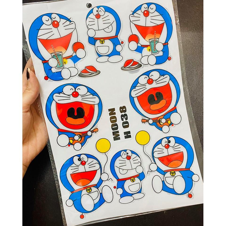 DDXM-V12- 51 TEM NỔI HÌNH ĐÔRÊMON, DECAL TRANG TRÍ XE, TEM DÁN XE MÁY, STICK NỔI