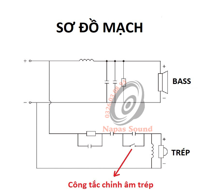 MẠCH PHÂN TẦN LOA 2 ĐƯỜNG TIẾNG F3A - CHO CÁC BASS CÔN 76 100 - GIÁ 1 MẠCH - MẠCH PHÂN TẦN 2 ĐƯỜNG TIẾNG