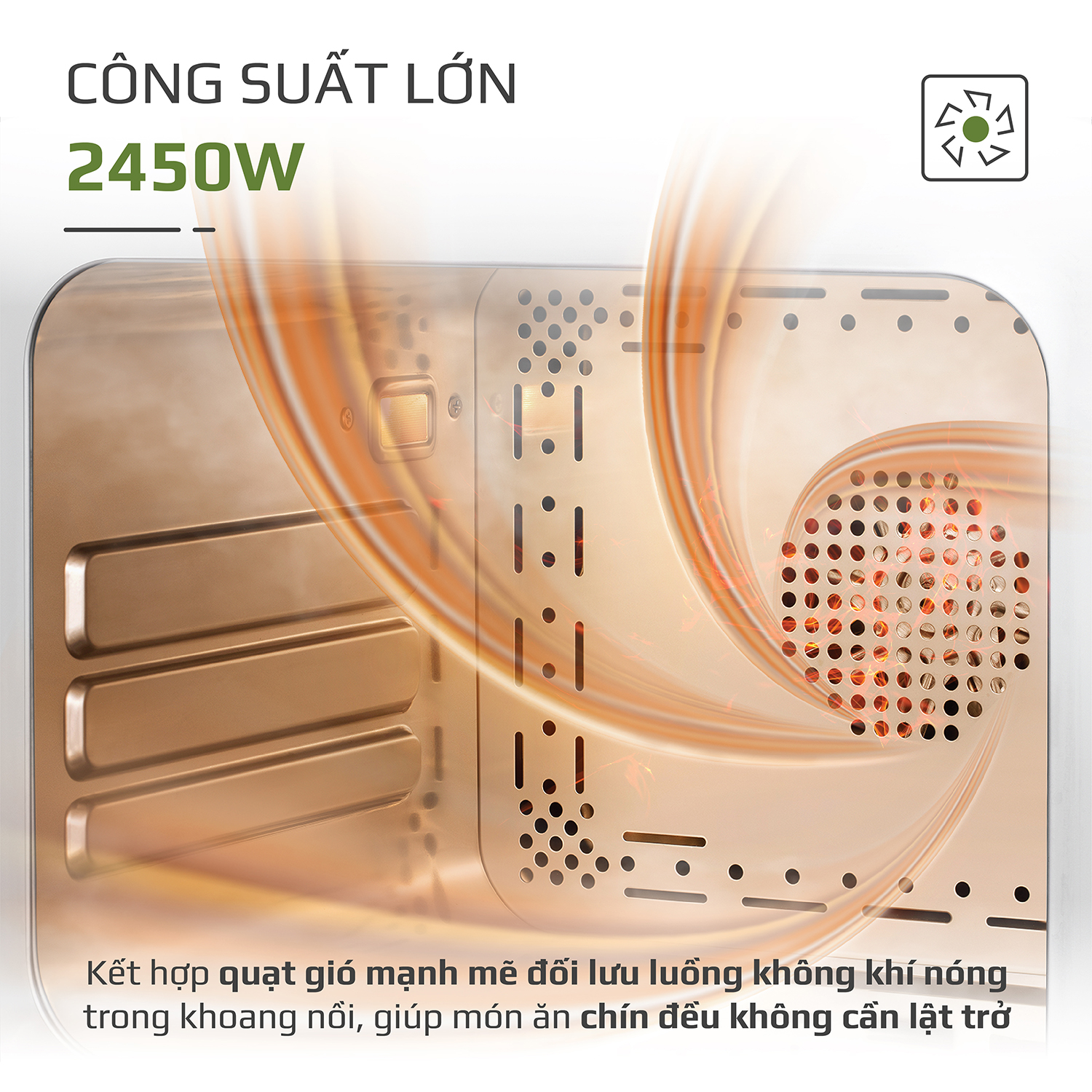 Nồi Chiên Hơi Nước OLIVO SF18 - 50 Chức Năng - Dung Tích 18L - Công Suất 2450W - Hàng Chính Hãng