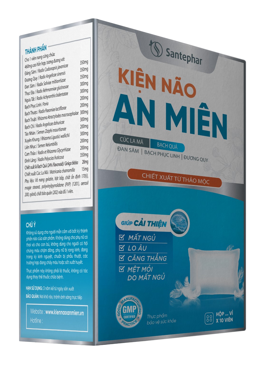 Viên uống hỗ trợ điều trị tận gốc bệnh mất ngủ, lo âu, căng thẳng - KIỆN NÃO AN MIÊN