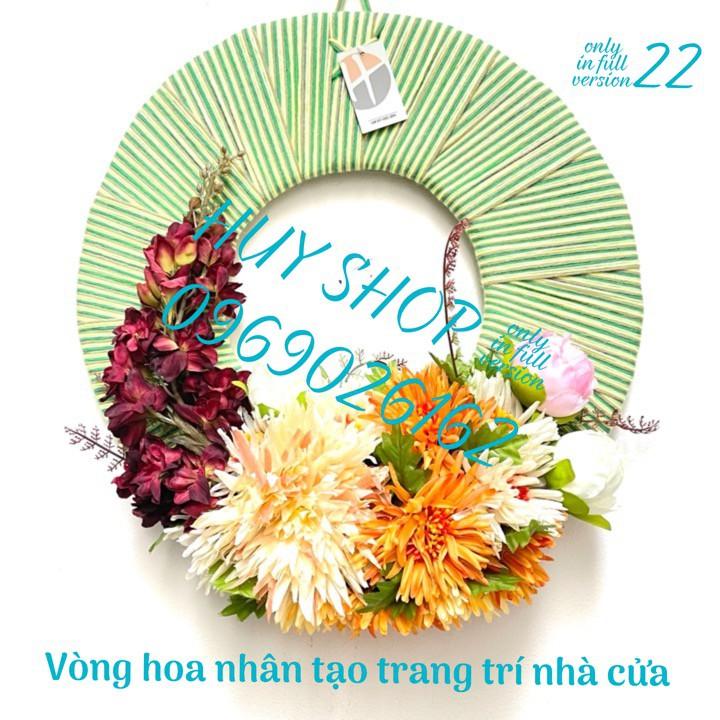 VÒNG HOA NHÂN TẠO TRANG TRÍ TREO TƯỜNG 40CM 17-23