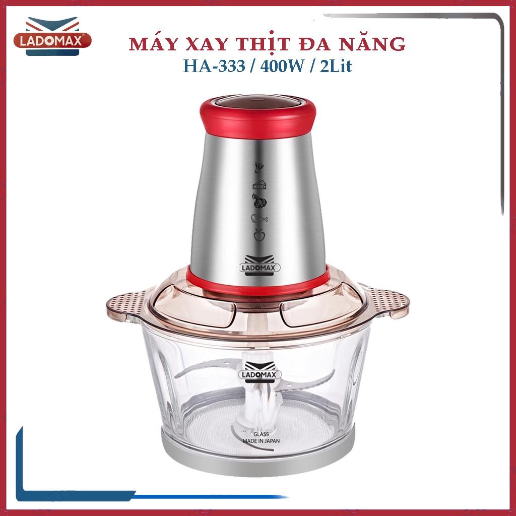 Máy xay thịt đa năng Ladomax HA-333, cối thủy tính công suất 400W - Hàng chính hãng