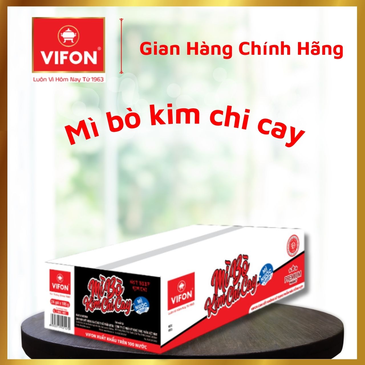 Thùng 24 Mì Bò Kim Chi Cay VIFON (105g / Gói)