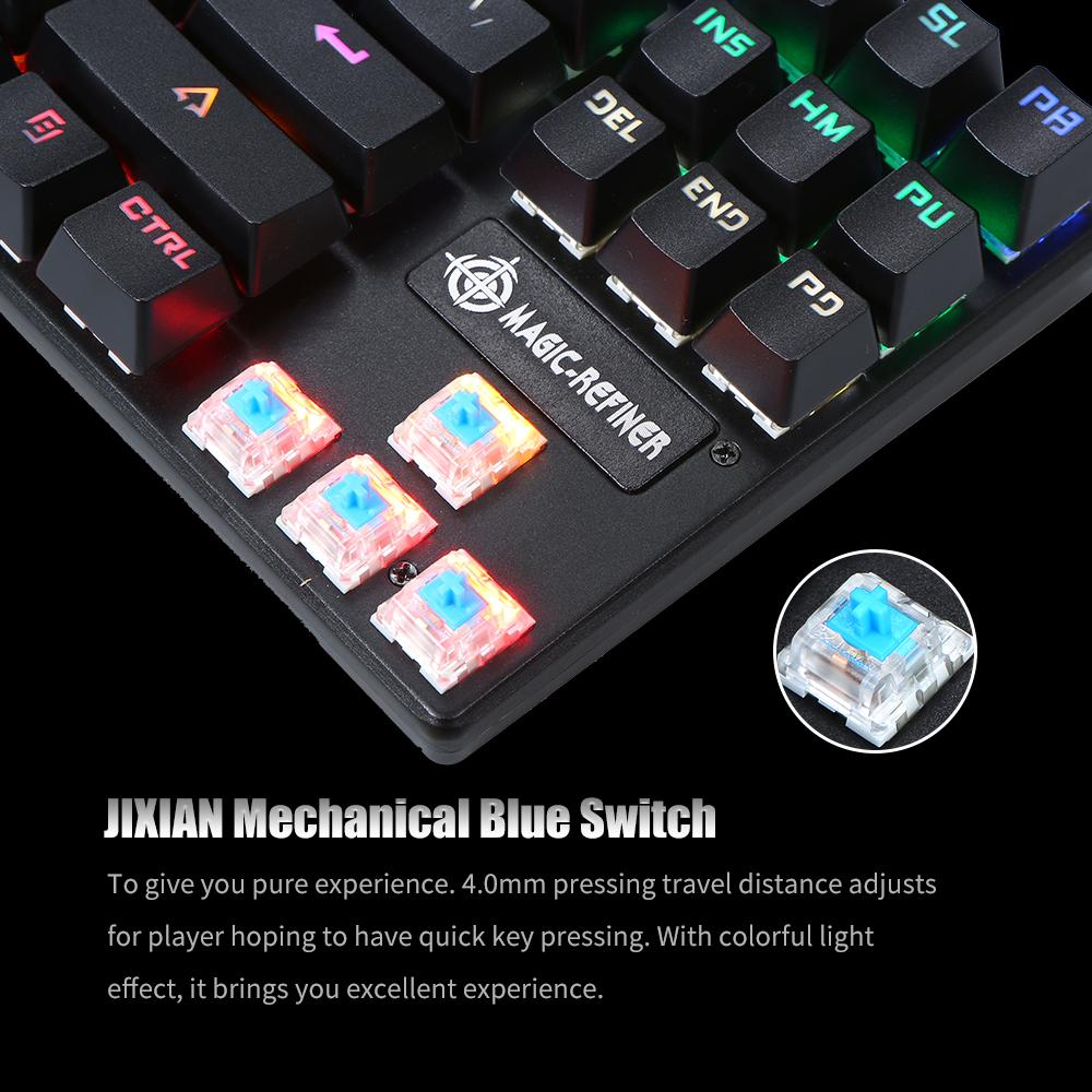 Bàn phím cơ MAGIC-REFINER chuyển đổi N-Key Blue Switch với phiên bản tiếng Nga và tiếng Anh