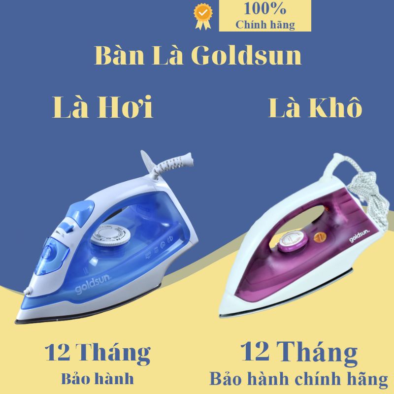 Bàn Ủi Hơi Nước Cầm Tay GOLDSUN GIR2303, 2 Chế Độ Là Hơi Và Khô, Công Suất 1500W - Hàng Chính Hãng