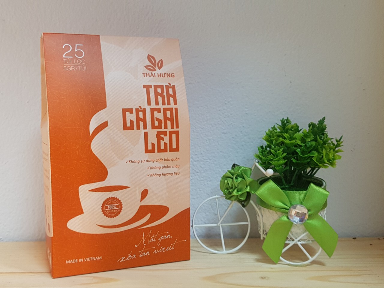 Combo 10 Hộp Trà CÀ GAI LEO Thái Hưng Thải độc gan, mát gan, giải rượu 25 túi lọc 5g