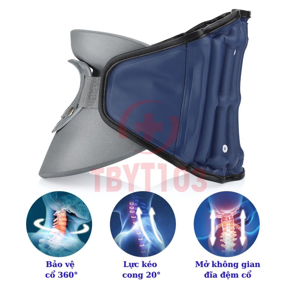 Đai Hơi Cổ - Đai Hơi Kéo Giãn Cố Định Cổ LEAMAI, Nẹp Cố Định Cổ Hỗ Trợ Thoái Hóa Đốt Sống Cổ, Thoát Vị Đĩa Đệm
