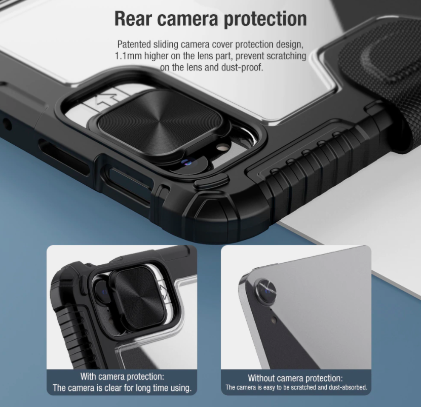 Bao da cao cấp cho iPad Mini 6 hãng Nillkin Bumper Leather có nắp bảo vệ camera - Hàng nhập khẩu