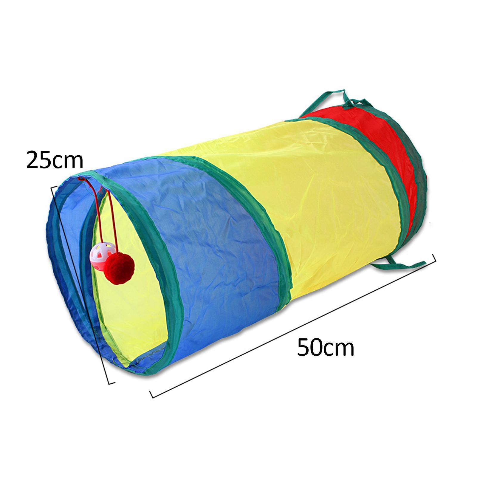 Cat Tunnel Play Tent Folded with Ball Pet Tubes Interactive Toy for Small Animals Kitten Kitty Indoor Cats Puppy