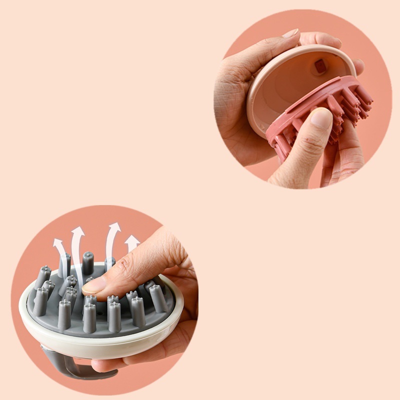 Lược gội massage da đầu bằng chất liệu silicon cao cấp giảm rụng kích thích mọc tóc tặng kèm móc khóa