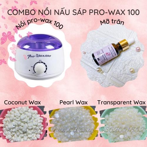 Nồi nấu sáp Pro-wax 100 + 100g sáp cao cấp siêu bám lông + Mỡ trăn