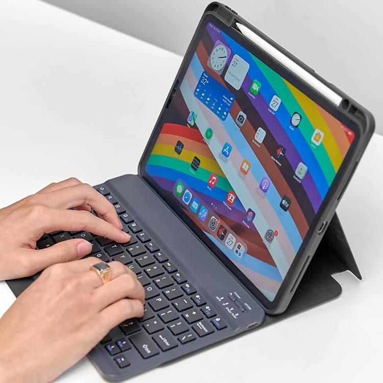 Bao Da Bàn Phím WiWU Folio Protective Keyboard Case cho iPad Gen 10 2022/ Pro 11 M1/M2/ Air 4, 5 10.9/ Gen 9 10.2 inch - Hàng Chính Hãng