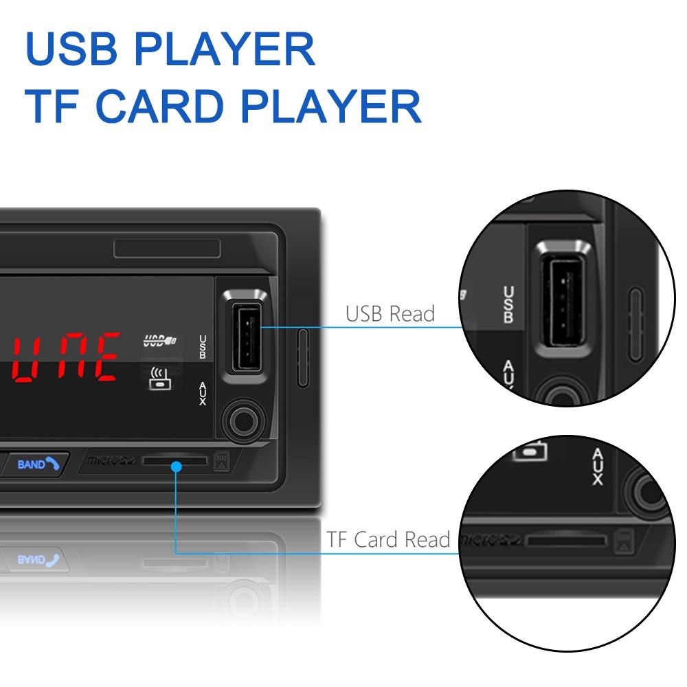Máy Nghe Nhạc Mp3 12v Usb / Sd / Aux-In Bluetooth 1din Cho Xe Hơi