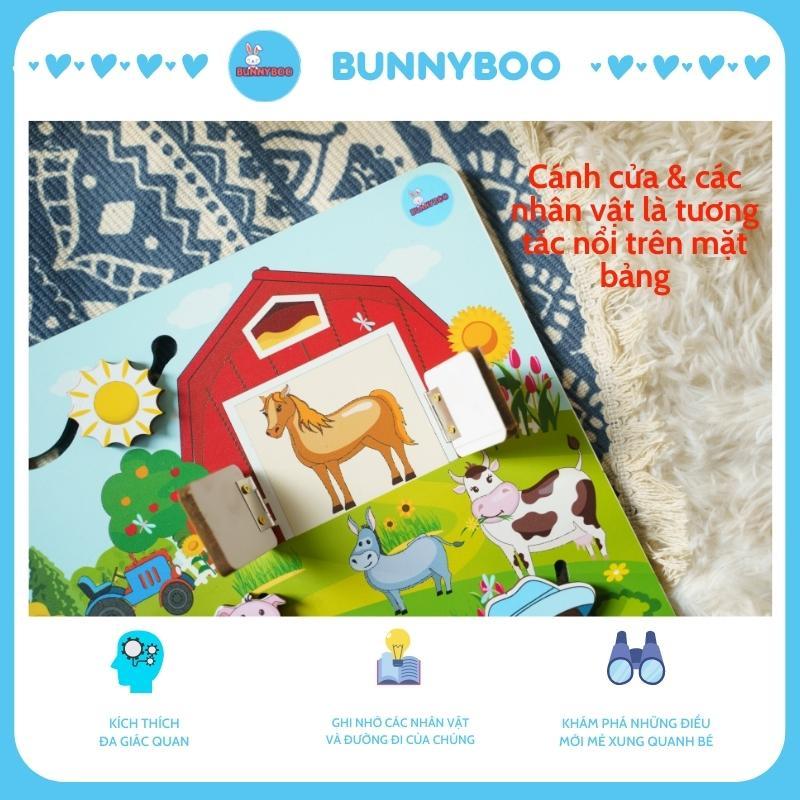 Bảng Bận Rộn Busy board Khu vườn nông trại Đồ chơi giáo dục thông minh xếp hình BUNNYBOO