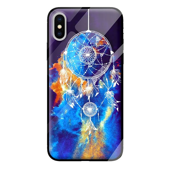 Ốp kính cường lực cho iPhone XS MAX mẫu NỀN XANH 1 - Hàng chính hãng