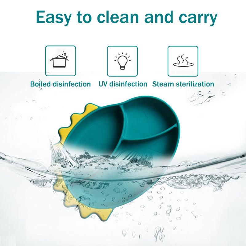 Silibaby Silicone Cho Bé Hút Bát Trẻ Em Bổ Sung Thực Phẩm Bát Di Động Silicone Chia Đĩa Tập Bé Bộ Đồ Ăn