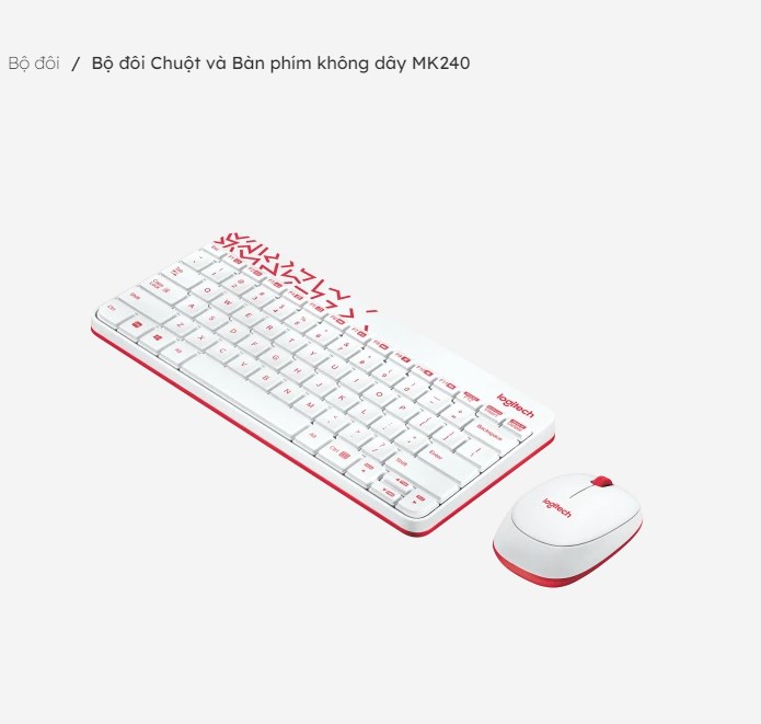 Bộ đôi Chuột và Bàn phím không dây Logitech MK240 - HÀNG CHÍNH HÃNG