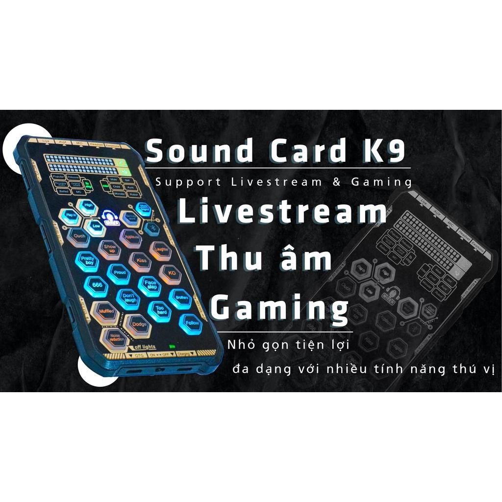 Sound card K9 mobile không cần micro - Chơi game, thu âm, livestream, karaoke online auto tune đổi giọng