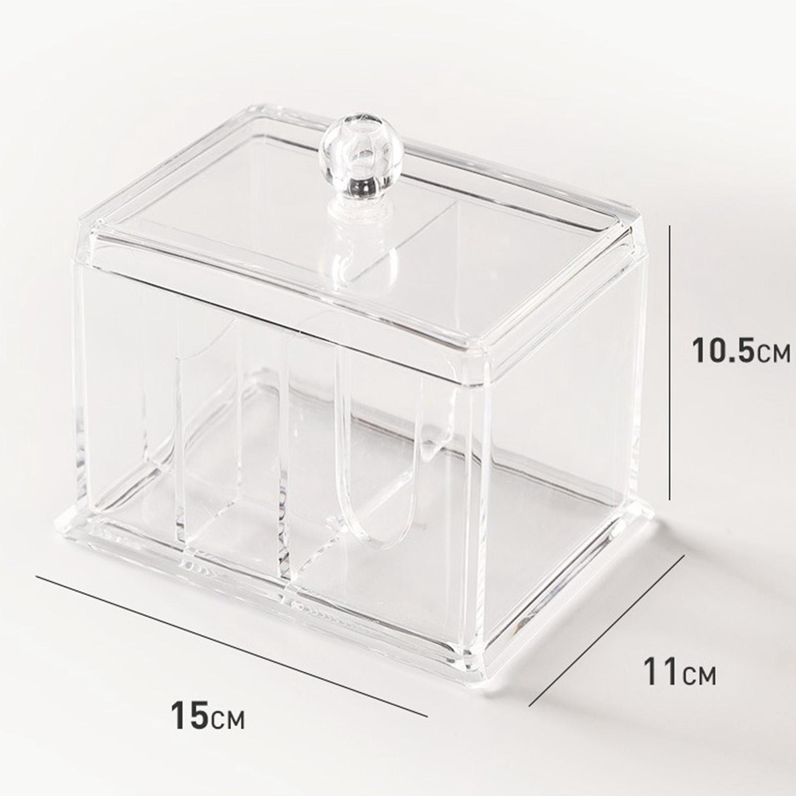 4-Grid Cotton Pads Swab Holder Container Case with Lid Easy to use