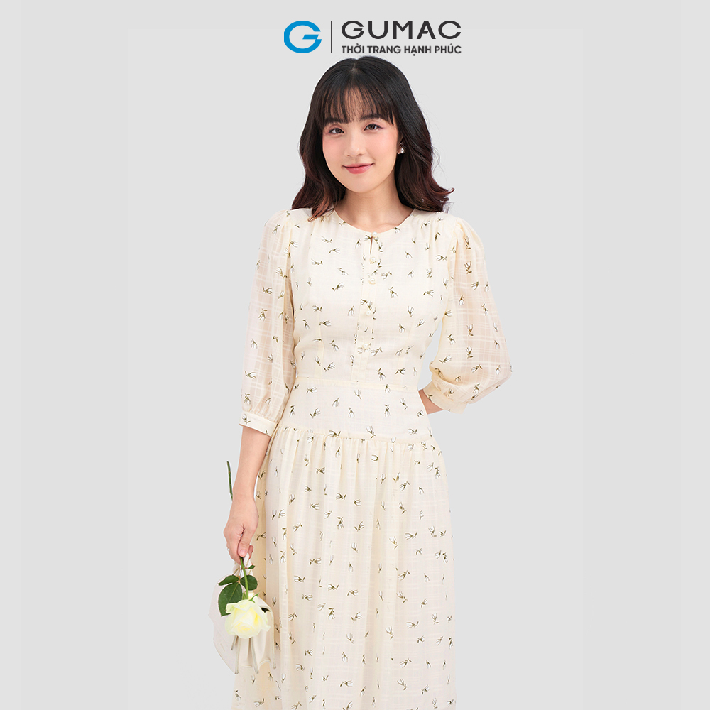 Đầm nhún tùng tay lỡ DC12015 thời trang GUMAC