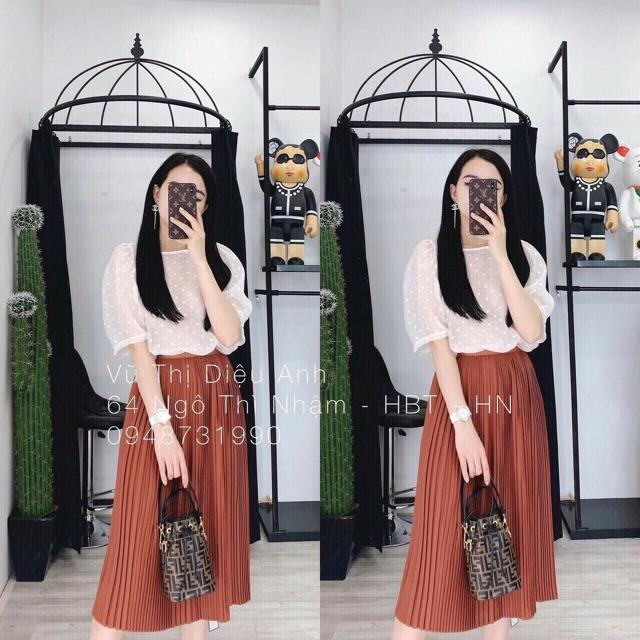 CHÂN VÁY DẬP LI CẠP CHUN DÁNG DÀI