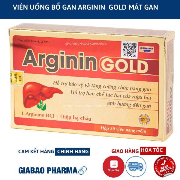 Bổ gan ARGININ GOLD bảo vệ gan , làm mát gan , giải độc gan , hạ men gan - Hộp 30v/60v