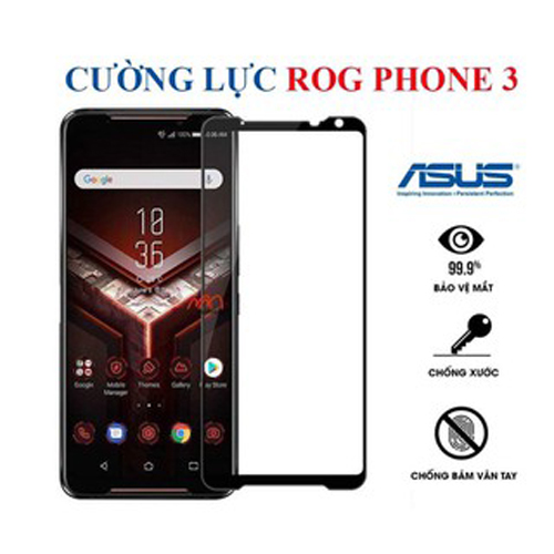 Kính cường lực dành cho máy Rog Phone 3 Độ Cứng 9H Full Màn Hình Viền Cong Bảo Vệ Màn Hình