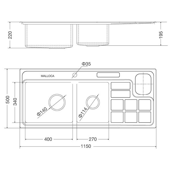 Chậu Rửa Chén Malloca MS8817