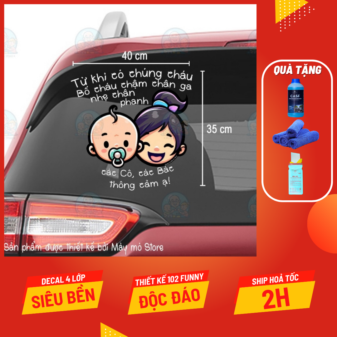 Decal dán xe, tem dán xe, 3 bích mời đi trước - thiết kế đặc biệt phủ sơn UV dán kính hậu ôtô Mày mò Store