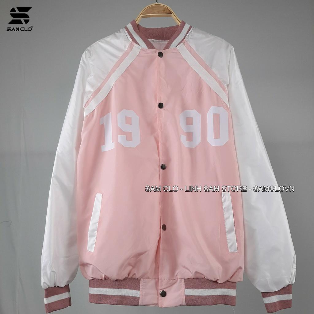 Áo khoác dù bomber 2 lớp nam nữ SAM CLO phong cách bóng chày form rộng unisex mặc cặp - couple IN SỐ 1990