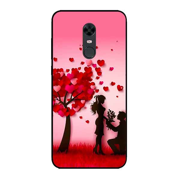Ốp Lưng in cho Xiaomi Redmi 5 Plus Mẫu Nền Trái Tim 1 - Hàng Chính Hãng