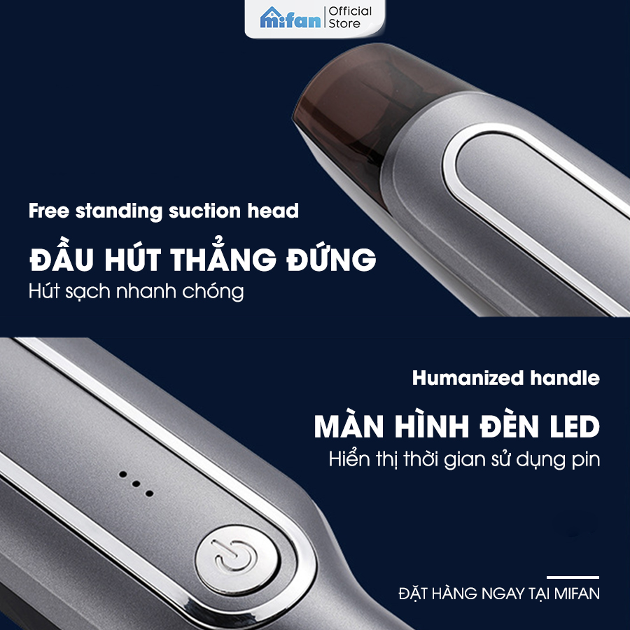 Máy Hút Bụi Cầm Tay Mini Không Dây MIFAN Siêu Mạnh - Vệ sinh ô tô, xe hơi, giuờng nệm, sàn - Hàng chính hãng