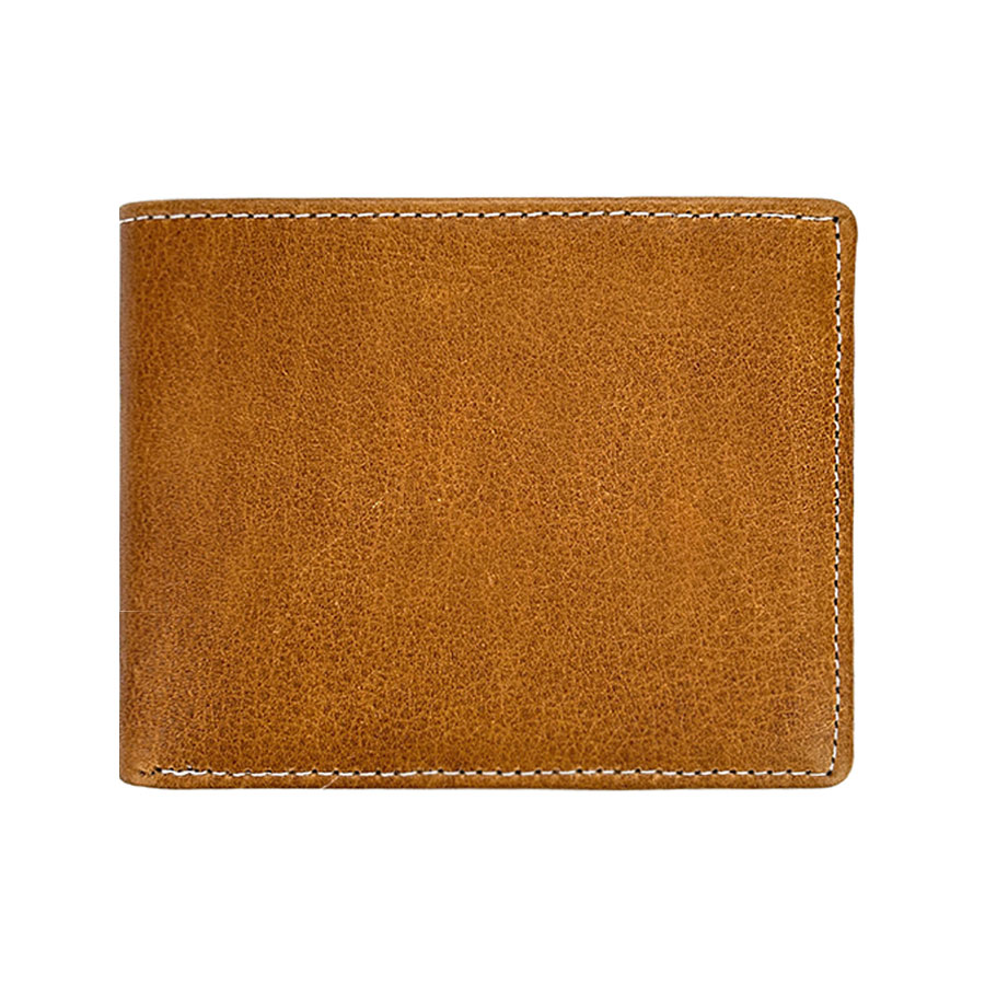 Bóp Nam Nhỏ Gọn Cao Cấp SÁP WAXED, Da Bò Siêu Bền Bỉ, Thiết Kế Đơn Giản, Dáng Ngang - Gập 2, Đựng Tiền và Thẻ ATM Tiện Dụng – Hàng Chính Hãng SAIGIO