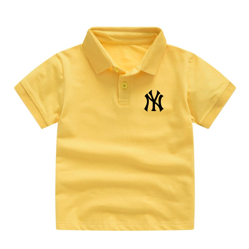 Áo polo trẻ em in logo NY vải thoáng mát size từ 11 đến 30kg - Áo thun cổ trụ cho bé trai PLK03 Gokis shop