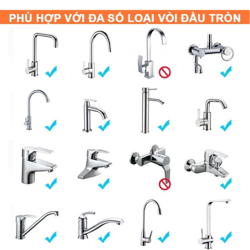 Bộ 2 đầu vòi rửa bát chén tăng áp điều hướng xoay 360 độ với 3 chế độ nước C'mon DV-03 (trắng)