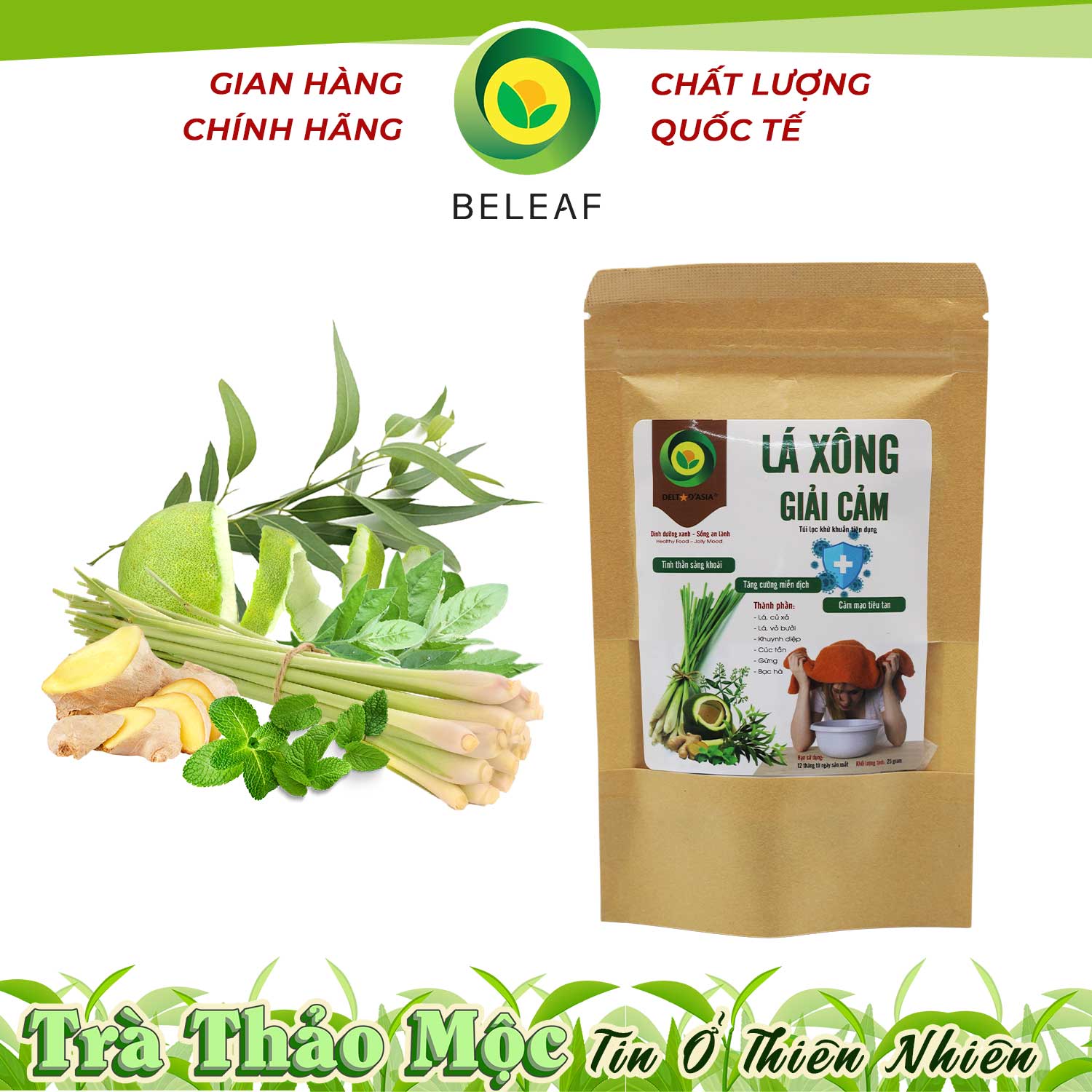 Lá Xông Giải Cảm – Gói Xông Giải Cảm Tiện Lợi Beleaf