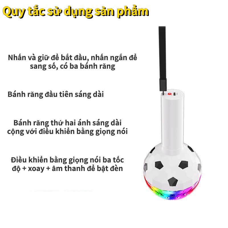 USB sạc bóng đá bóng ma thuật thanh ánh sáng KTV cắm trại ngoài trời RGB không khí ánh sáng cầm tay bóng đèn xoay đầy màu sắc