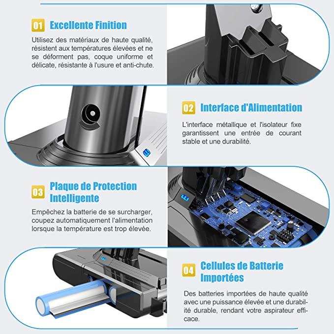 6000mAh cho Dyson V6 V7 V8 V10 Pin sạc Bateria SV10 SV11 SV12 SV09 Animal Pro Máy hút bụi cho Sony Pin Màu sắc: V6 6000mAh