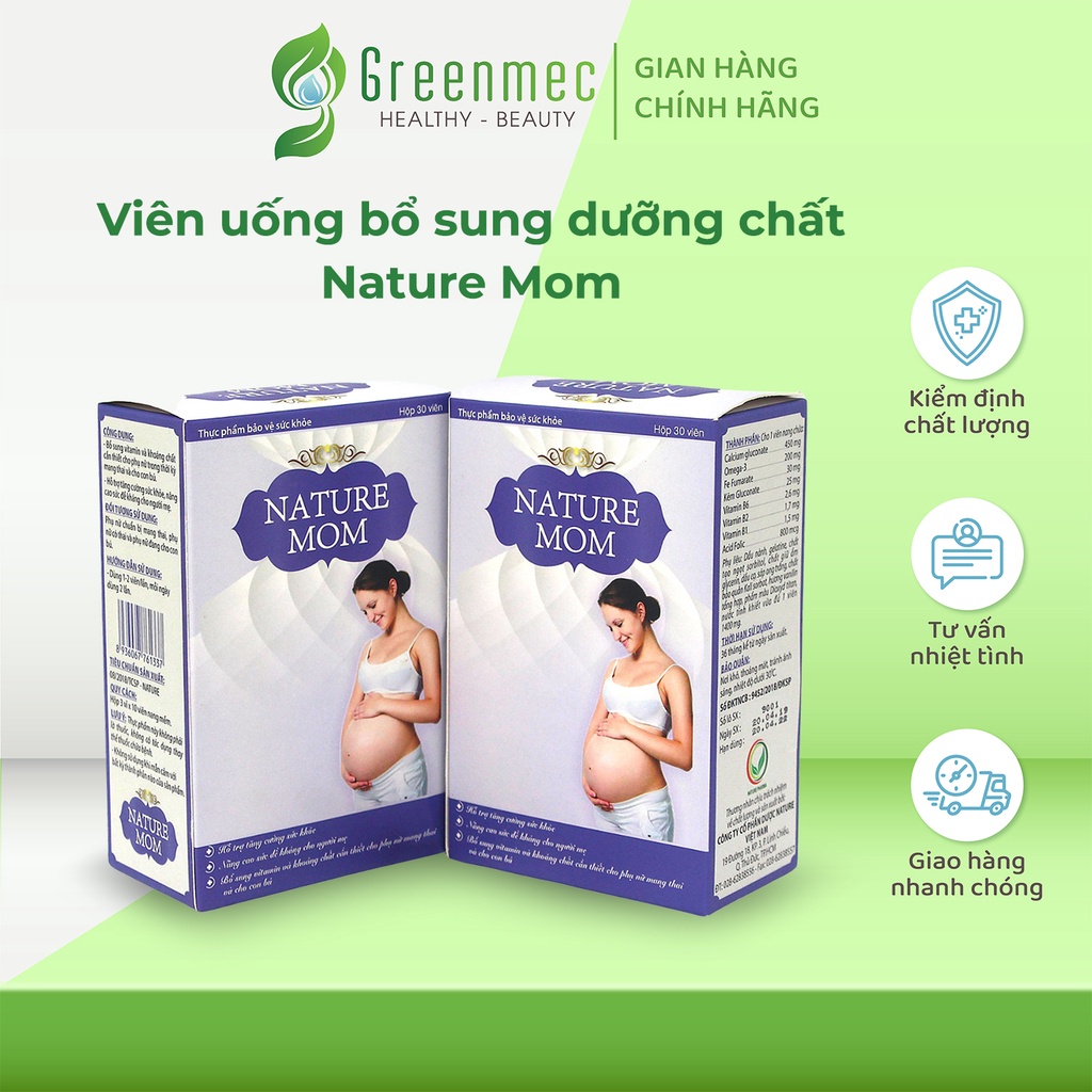 Viên Vitamin Nature Mom Bổ Sung Dưỡng Chất, Vitamin Cho Phụ Nữ Mang T.hai - Greenmec