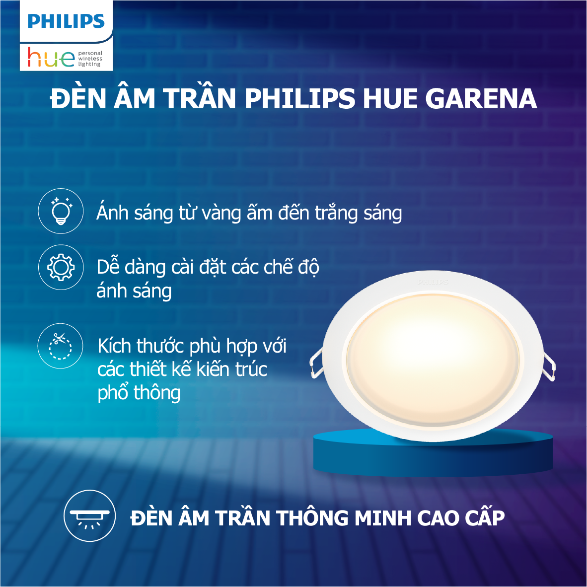 Đèn âm trần Philips Hue Garnea