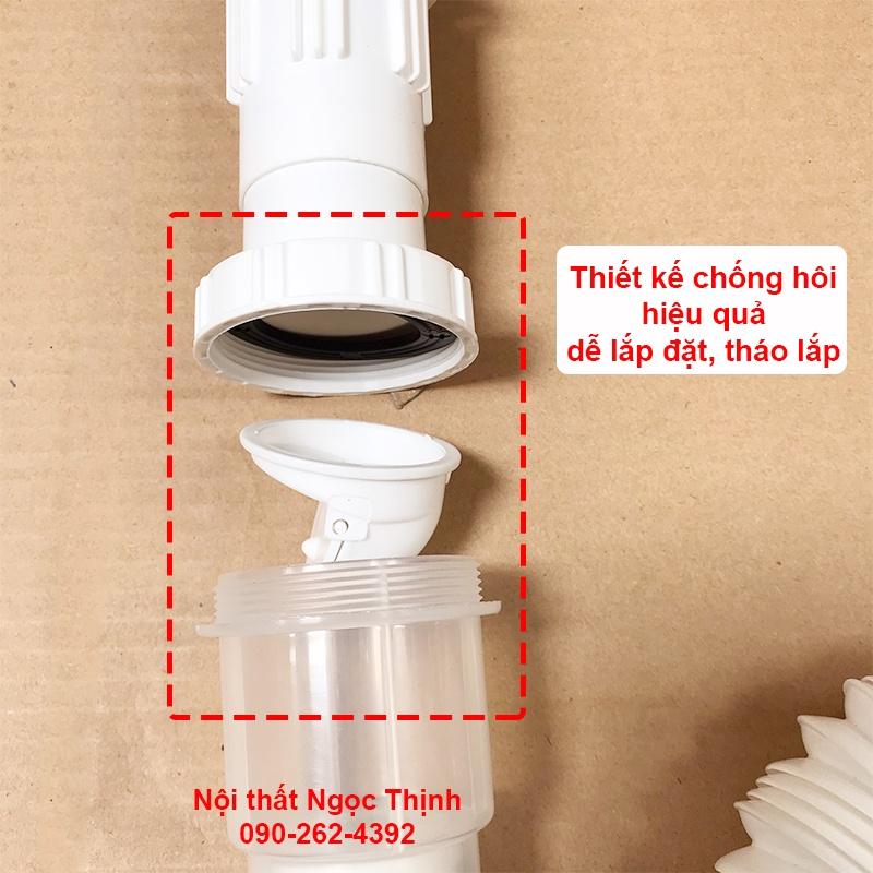 Xả lavabo ruột gà chống hôi - xả Xi phông gắn lavabo sứ