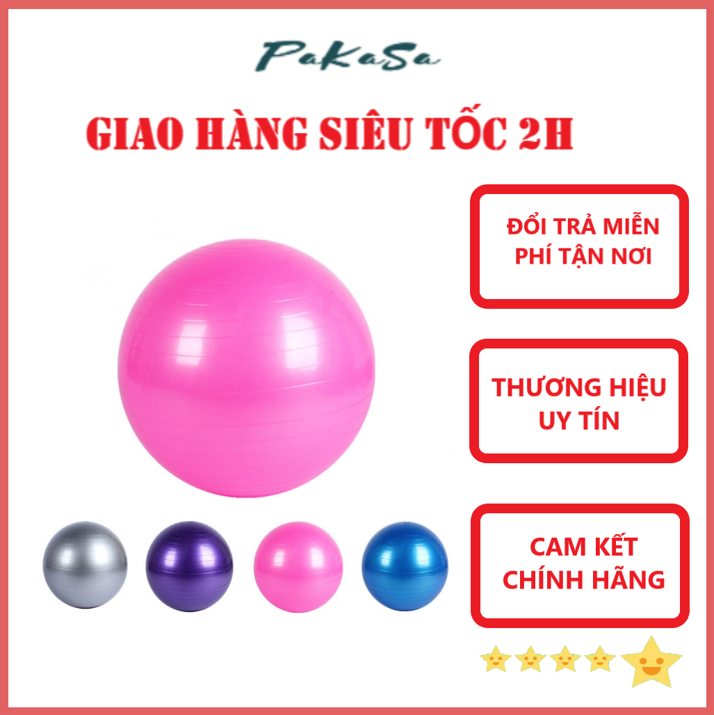 Bóng Tập Yoga, Bóng Yoga Tròn Cỡ Đại 75cm Cao Cấp - Hàng Loại 1 Chính Hãng