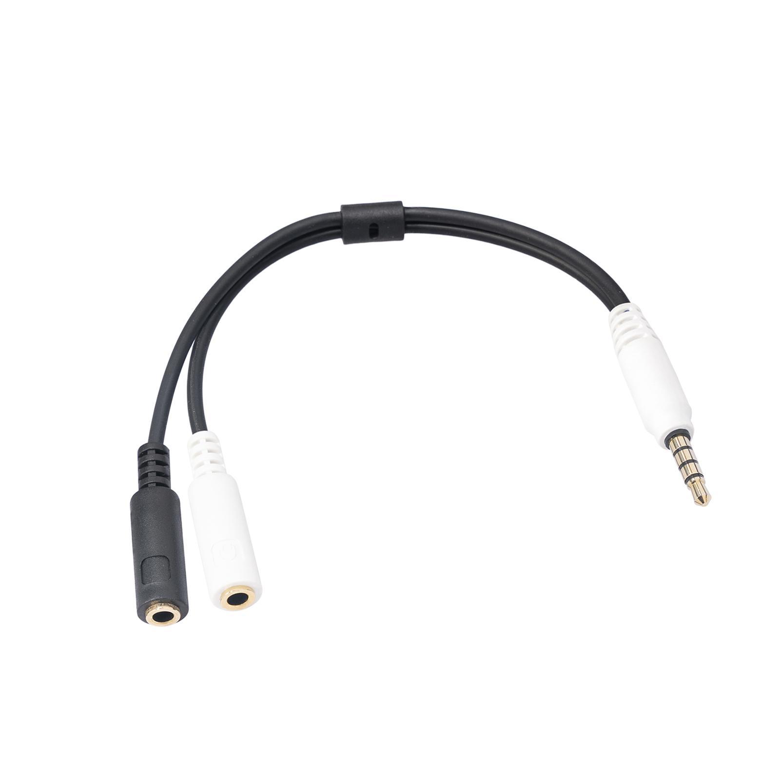 3.5mm Headset Splitter Cable Male to 2 Port Female Professional Plug and Play Durable Stereo Headphones Adapter for Desktop PC Laptop Phone