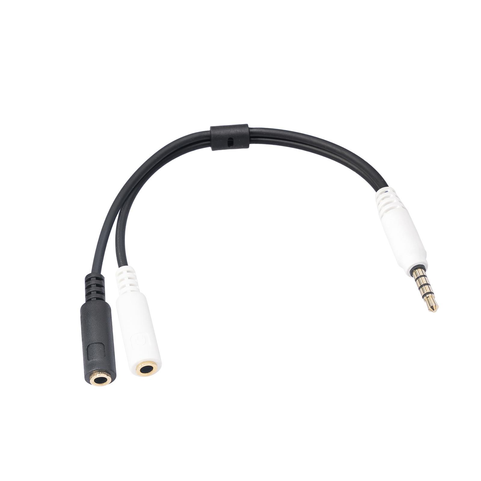 Universal Headset Splitter Cable Durable for PC Audio Players Laptop