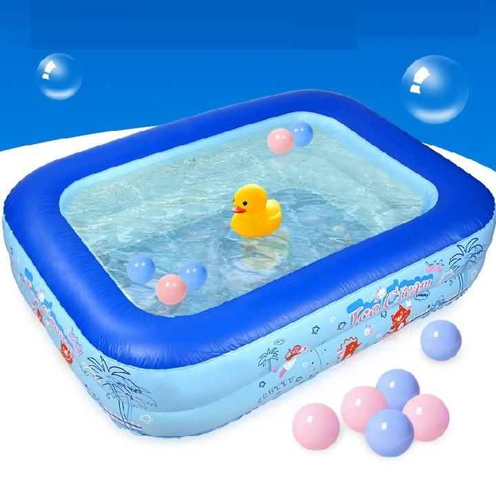Bể bơi 2 tầng 1m5 cho bé - Hồ Bơi Cho Bé Đáy 2 lớp - Có Lớp Trống Trượt