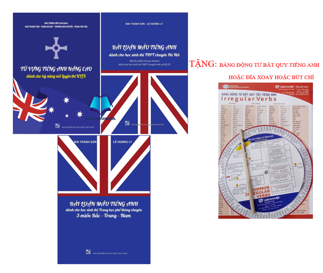 Sách - Combo 3 cuốn Từ vựng tiếng anh nâng cao + Bài Luận Mẫu Tiếng Anh dành cho học sinh thi THPT (3 miền + Hà Nội)